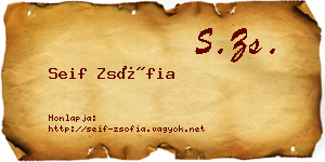 Seif Zsófia névjegykártya