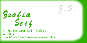 zsofia seif business card